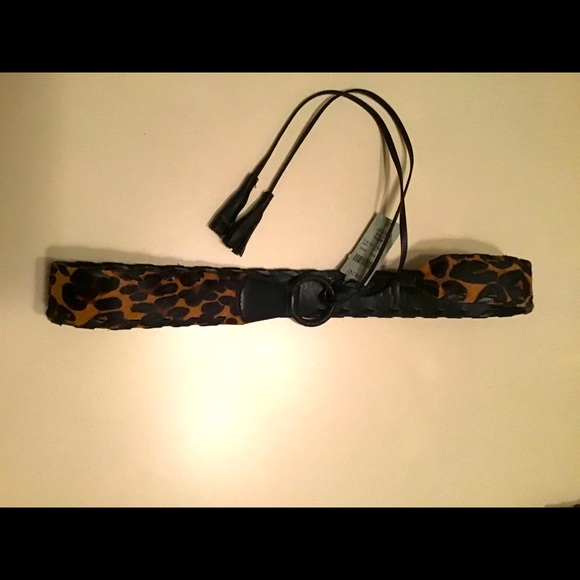 Leather Leopard belt new never worn, NWT - Picture 1 of 8